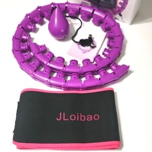 Purple Weighted Hula Hoop with Pink-Trim Travel Band